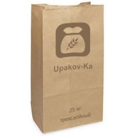 Бумажный мешок 25 кг трехслойный